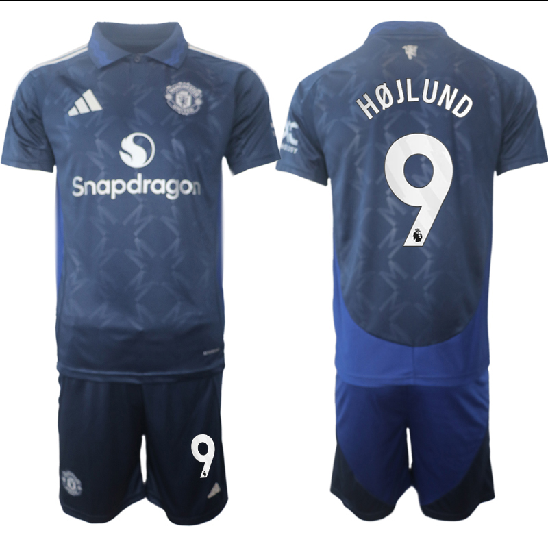 Men 2024-2025 Club Manchester United away blue #9 Soccer Jersey->manchester united jersey->Soccer Club Jersey